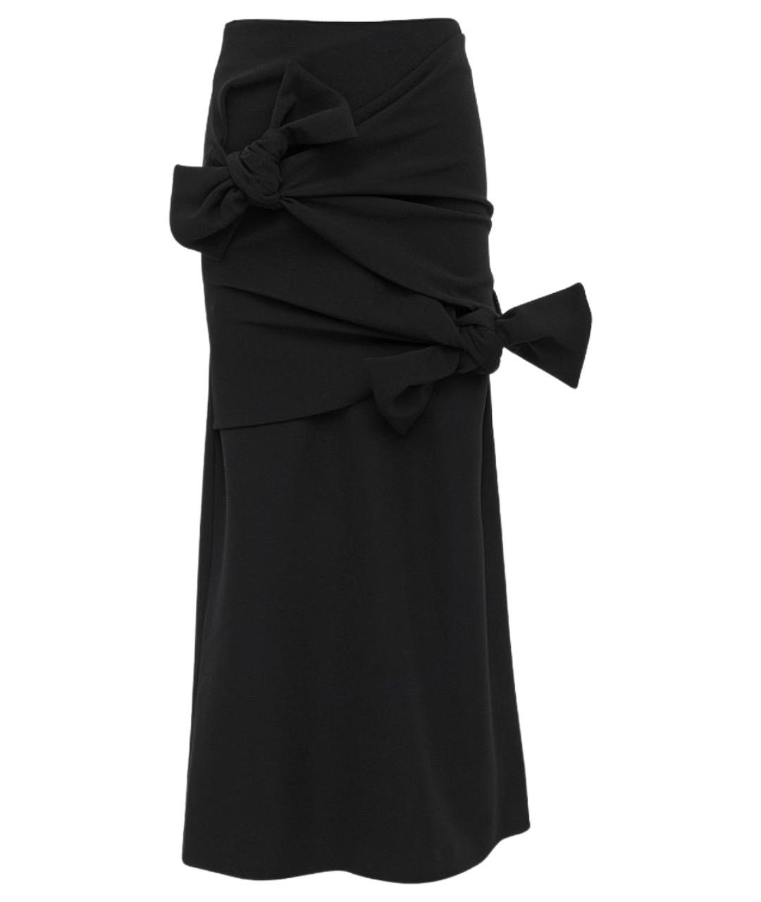 MSGM Черная полиэстеровая юбка макси, фото 1