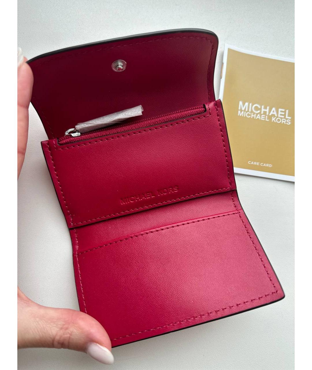 MICHAEL KORS Красный кожаный кардхолдер, фото 7