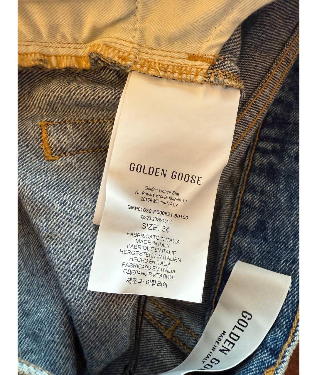 GOLDEN GOOSE DELUXE BRAND Синие хлопковые прямые джинсы, фото 6