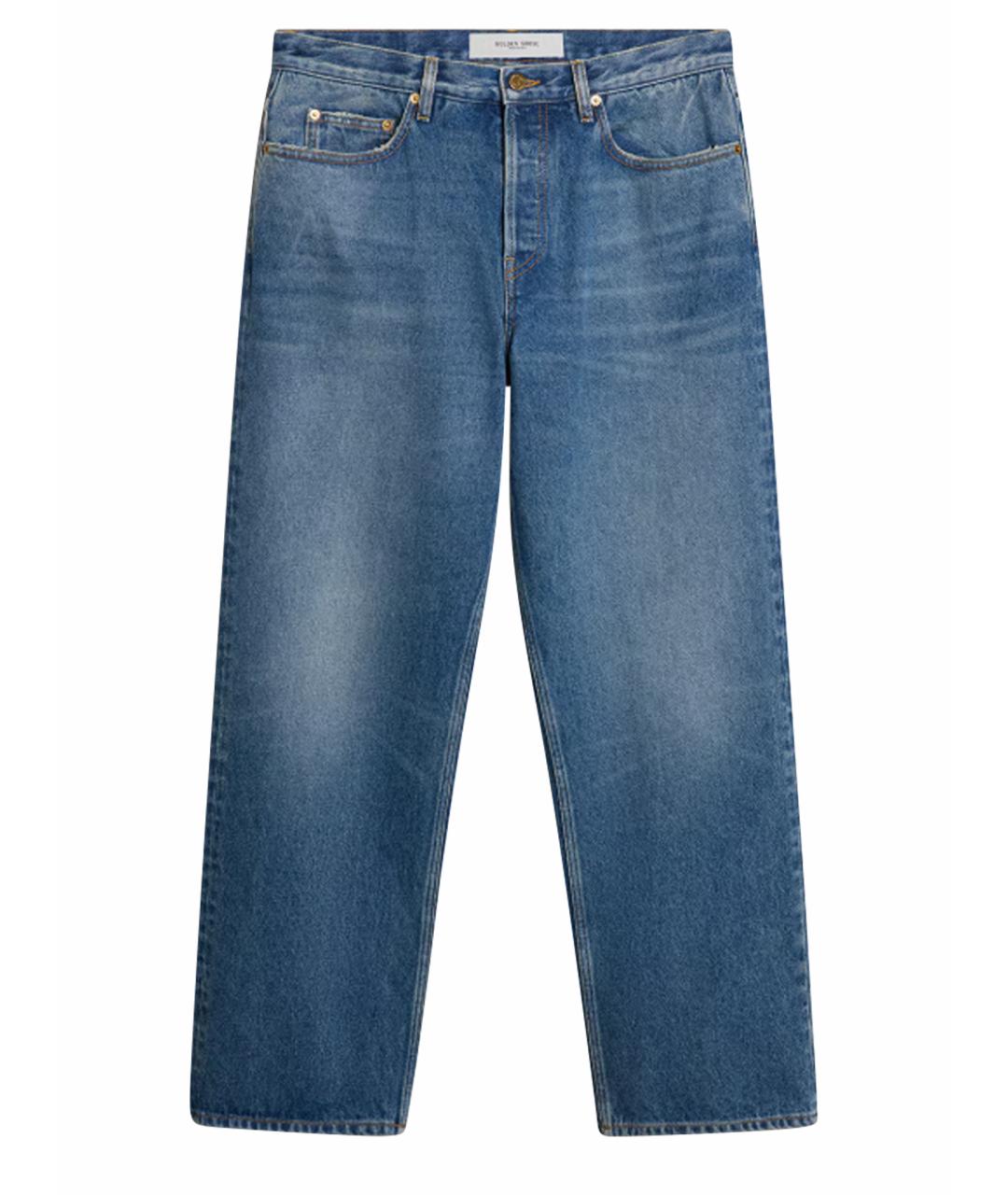 GOLDEN GOOSE DELUXE BRAND Синие хлопковые прямые джинсы, фото 1