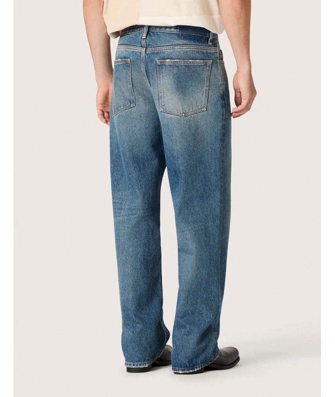 GOLDEN GOOSE DELUXE BRAND Синие хлопковые прямые джинсы, фото 4