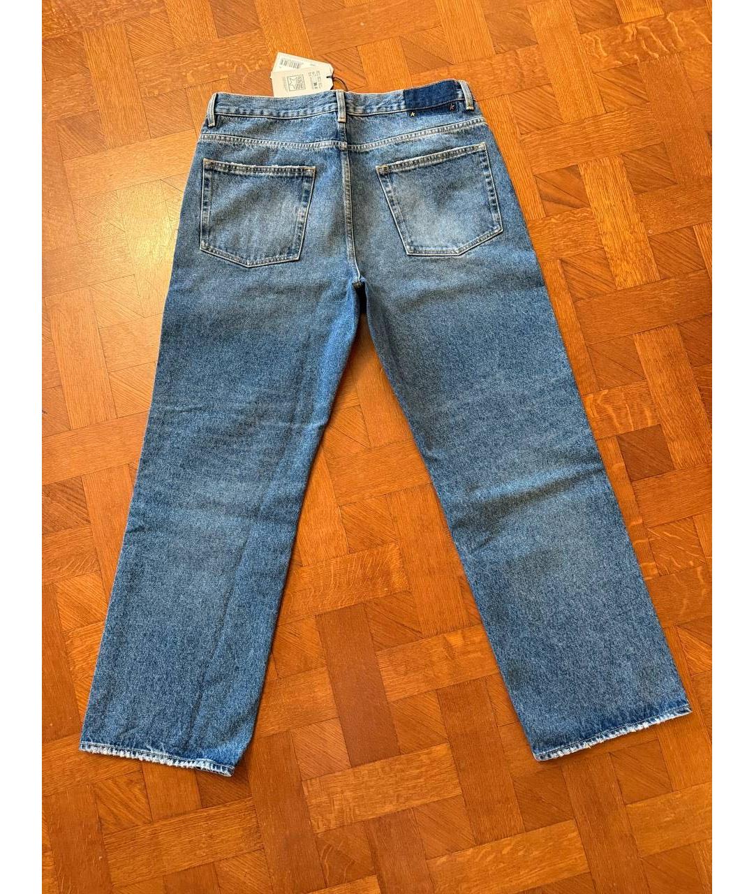 GOLDEN GOOSE DELUXE BRAND Синие хлопковые прямые джинсы, фото 3