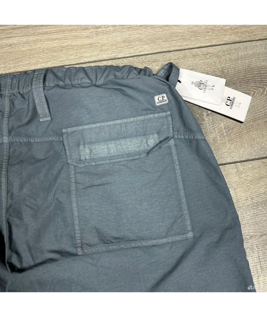CP COMPANY Синие полиамидовые повседневные брюки, фото 4