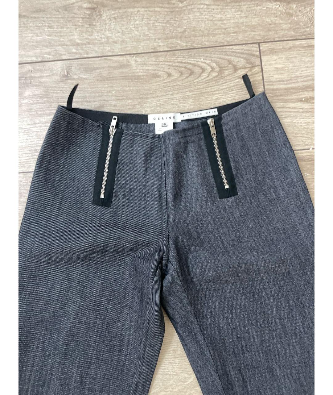 CELINE Серые прямые брюки, фото 2