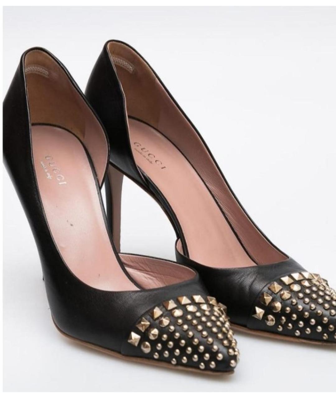 GUCCI Черные кожаные туфли, фото 2