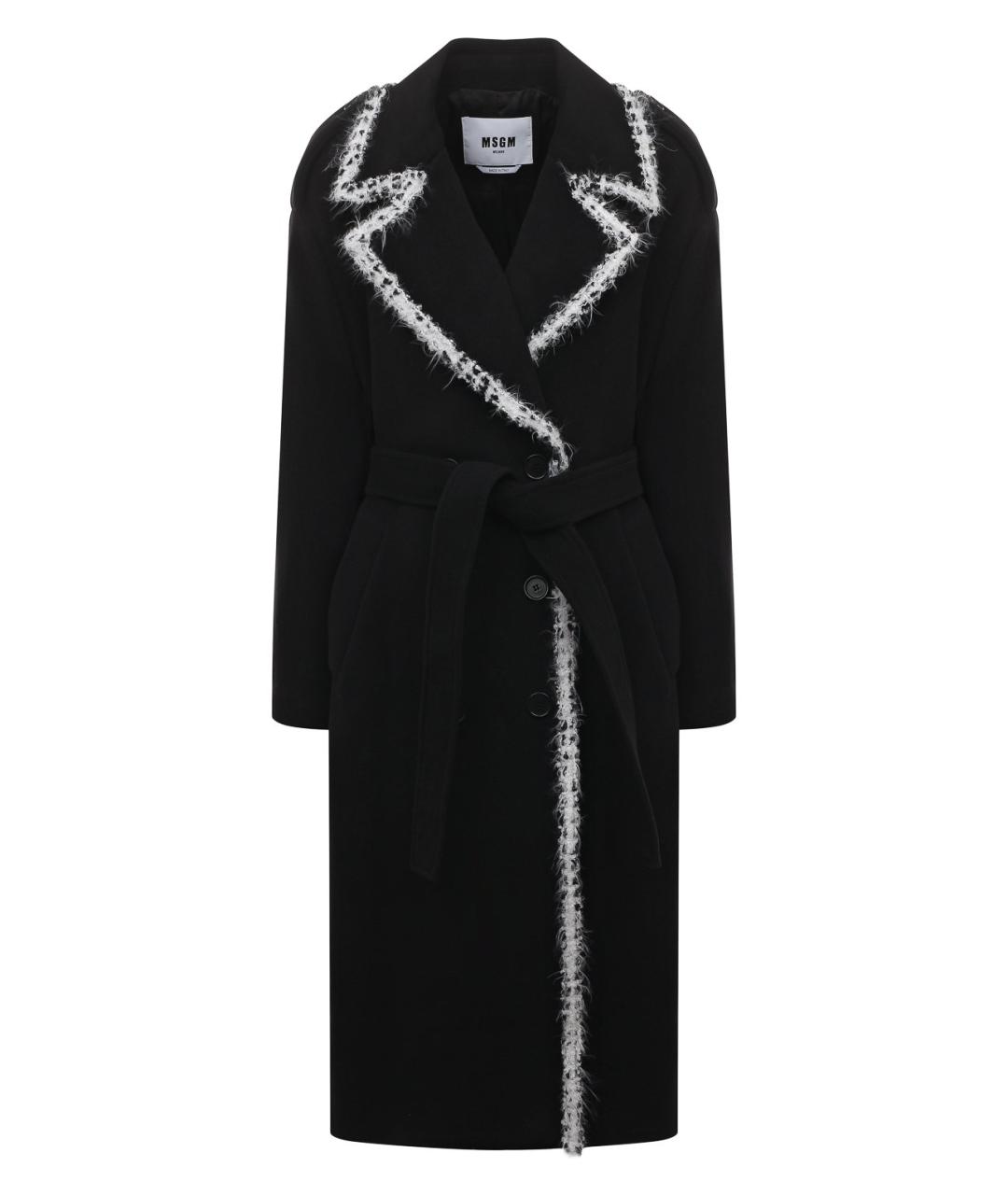 MSGM Черное шерстяное пальто, фото 1