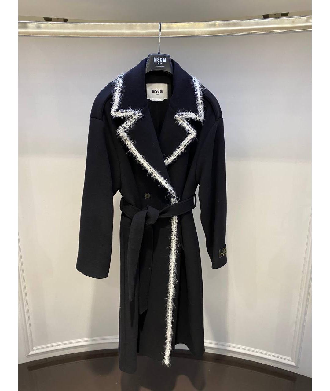 MSGM Черное шерстяное пальто, фото 2