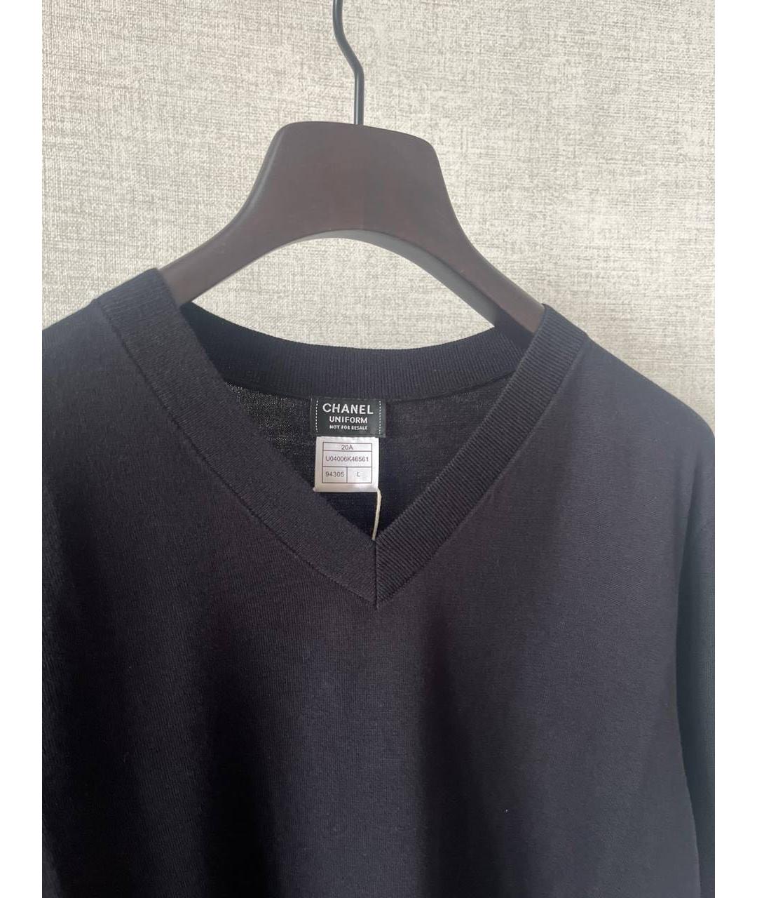 CHANEL Черный шерстяной джемпер / свитер, фото 3