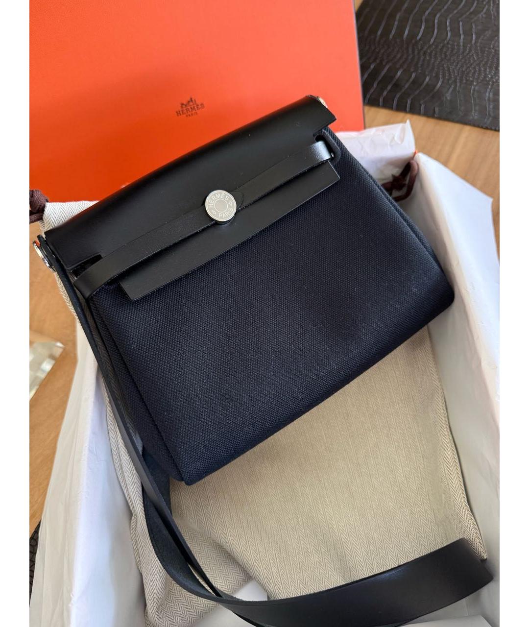 HERMES Черная сумка с короткими ручками, фото 4