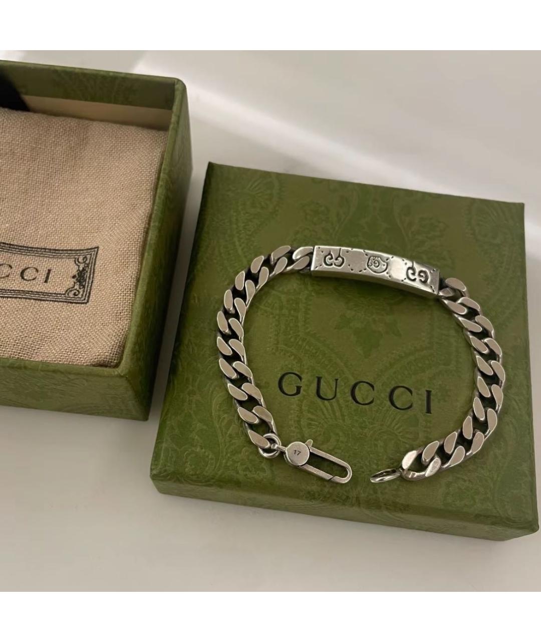 GUCCI Серебрянный серебряный браслет, фото 2