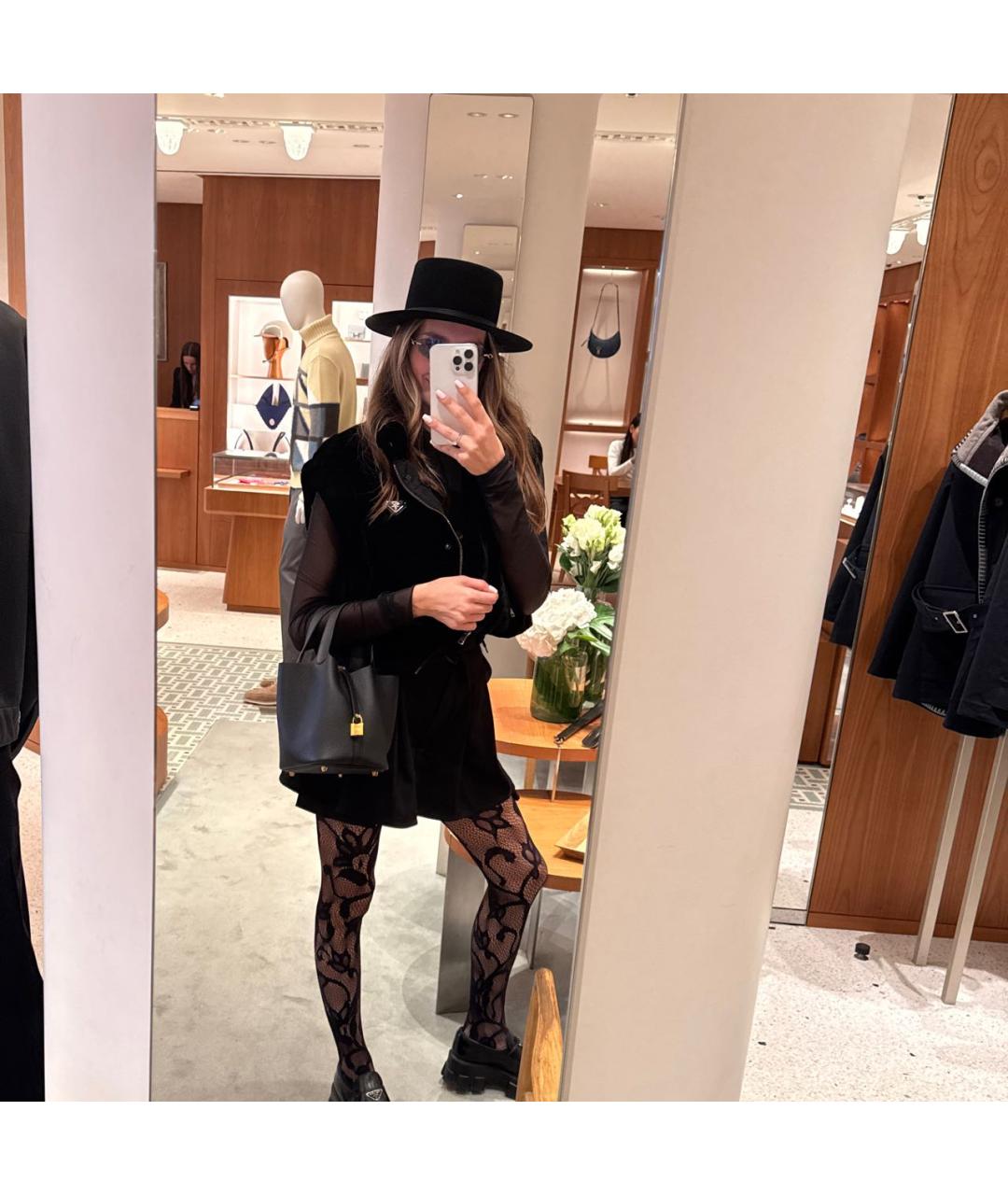 HERMES Черная кожаная сумка с короткими ручками, фото 3