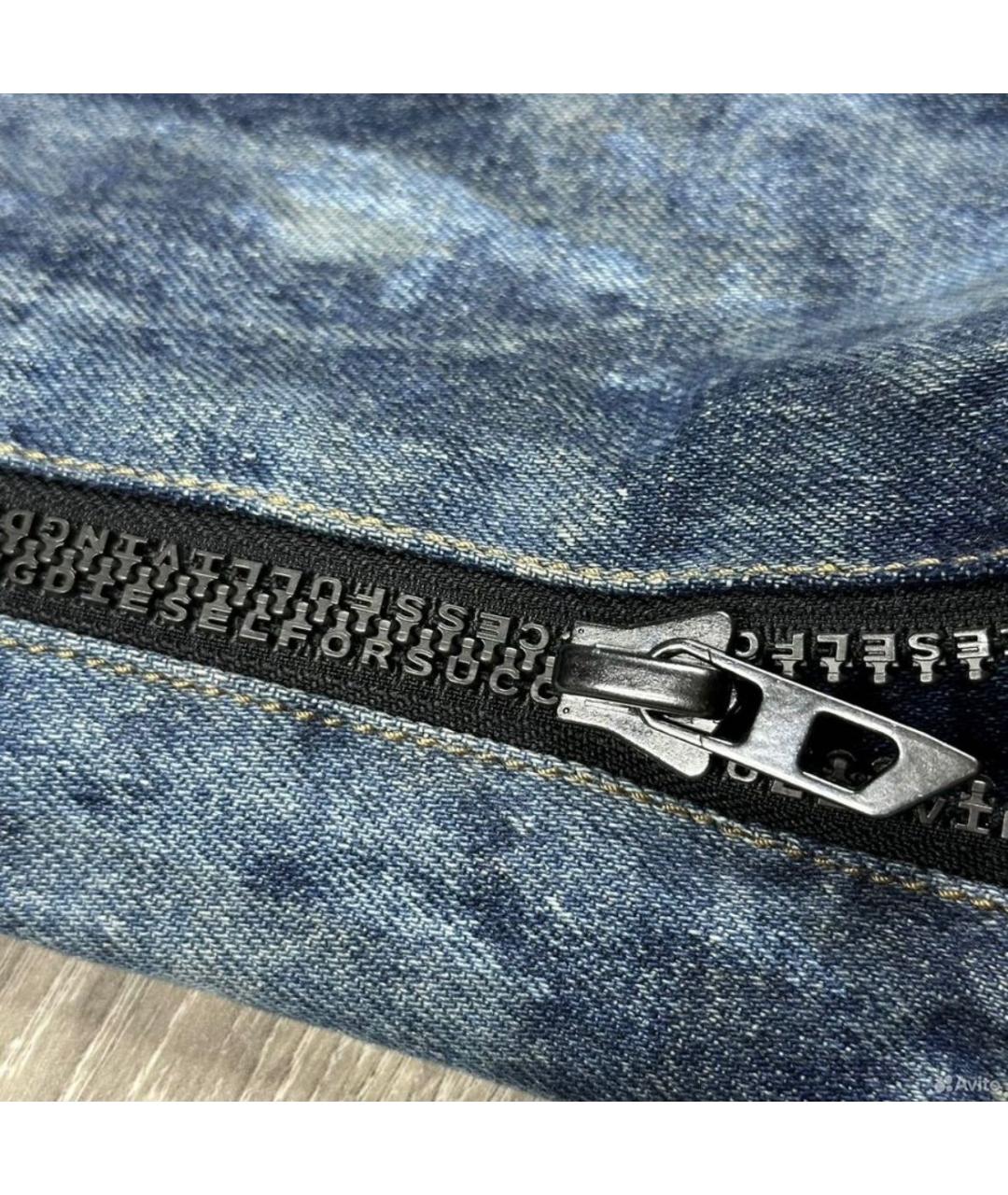 DIESEL Синие хлопковые джинсы, фото 4