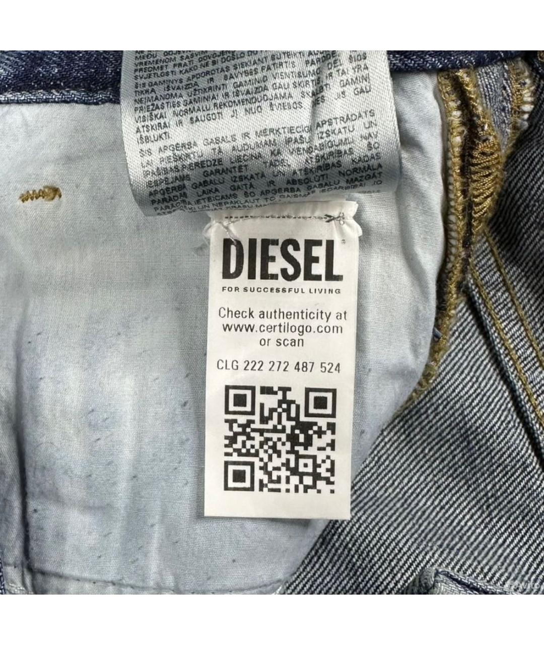 DIESEL Синие хлопковые джинсы, фото 6
