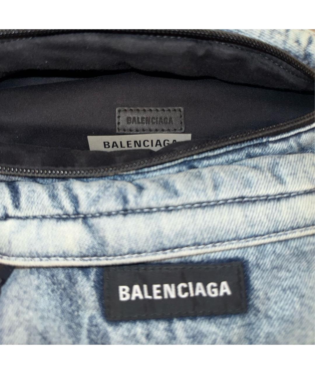 BALENCIAGA Голубая деним поясная сумка, фото 3