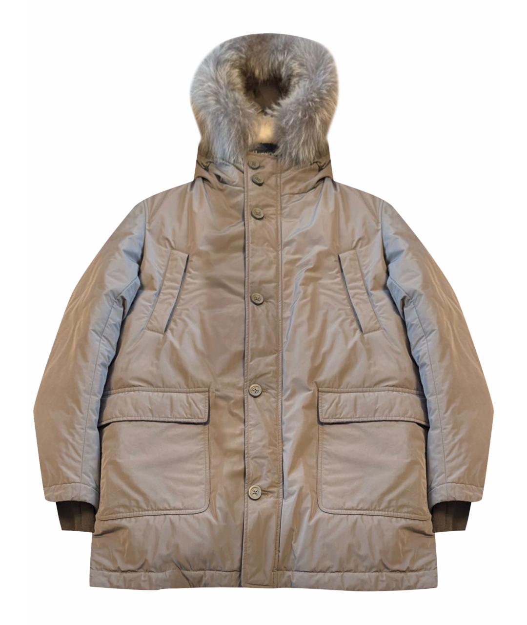 HERNO Коричневый полиэстеровый пуховик, фото 1