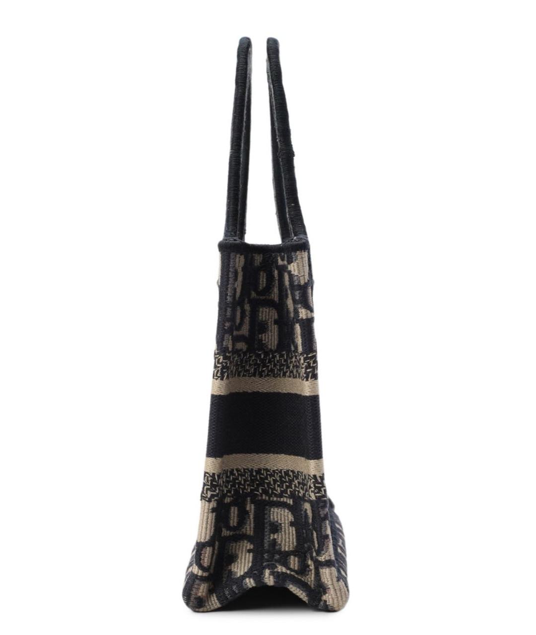 CHRISTIAN DIOR Темно-синяя жаккардовая сумка с короткими ручками, фото 2