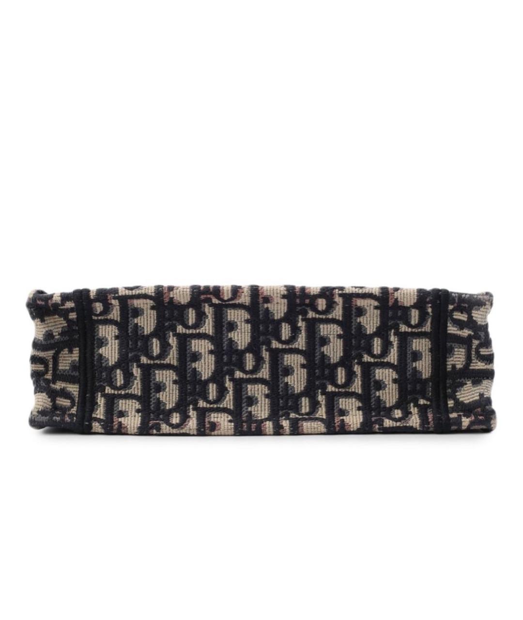 CHRISTIAN DIOR Темно-синяя жаккардовая сумка с короткими ручками, фото 5