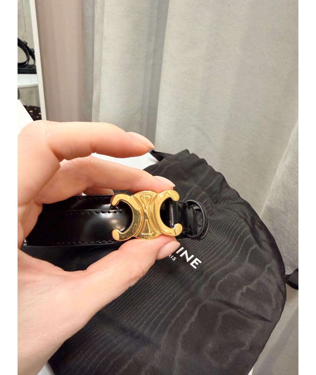 CELINE Черный кожаный ремень, фото 5