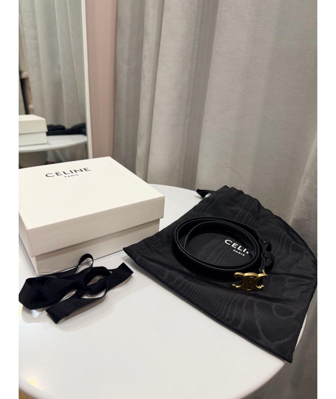 CELINE Черный кожаный ремень, фото 4