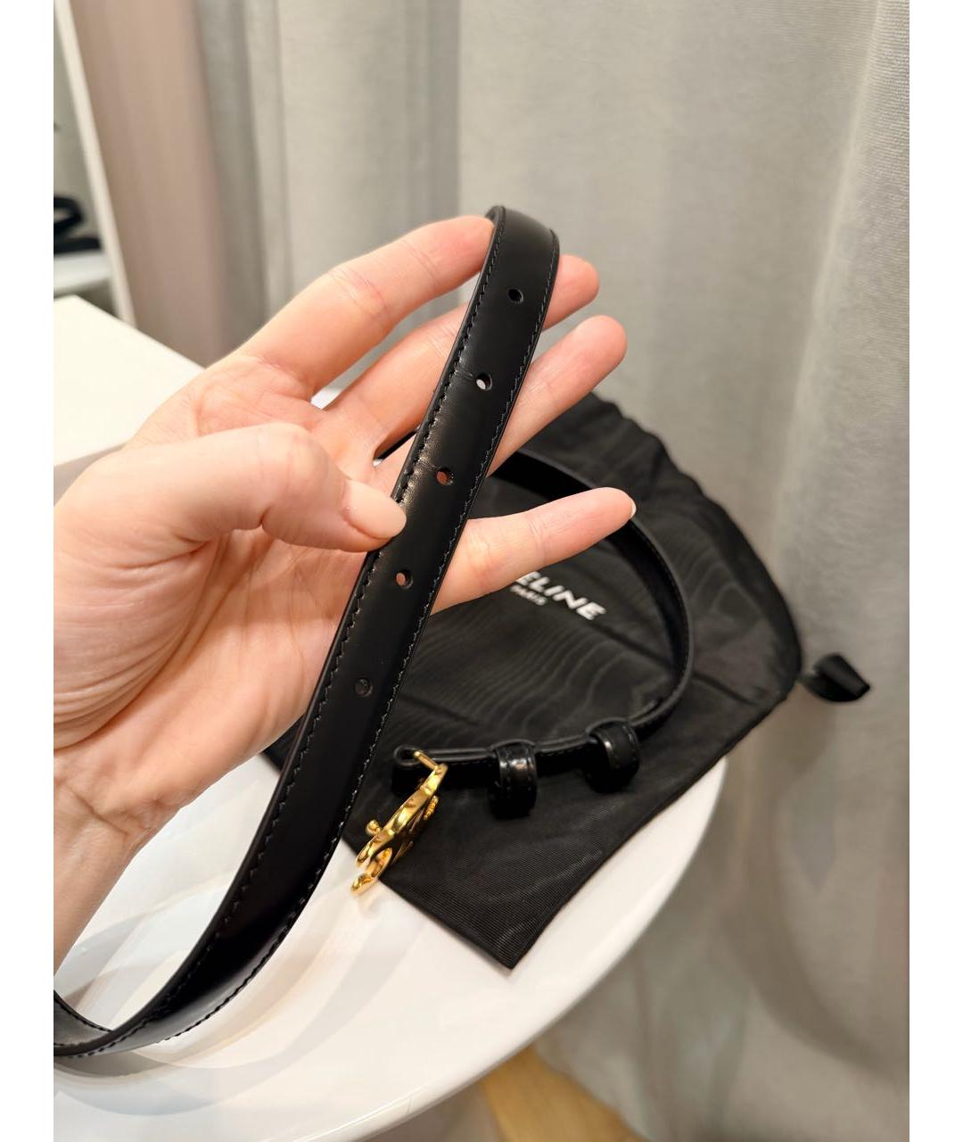 CELINE Черный кожаный ремень, фото 6