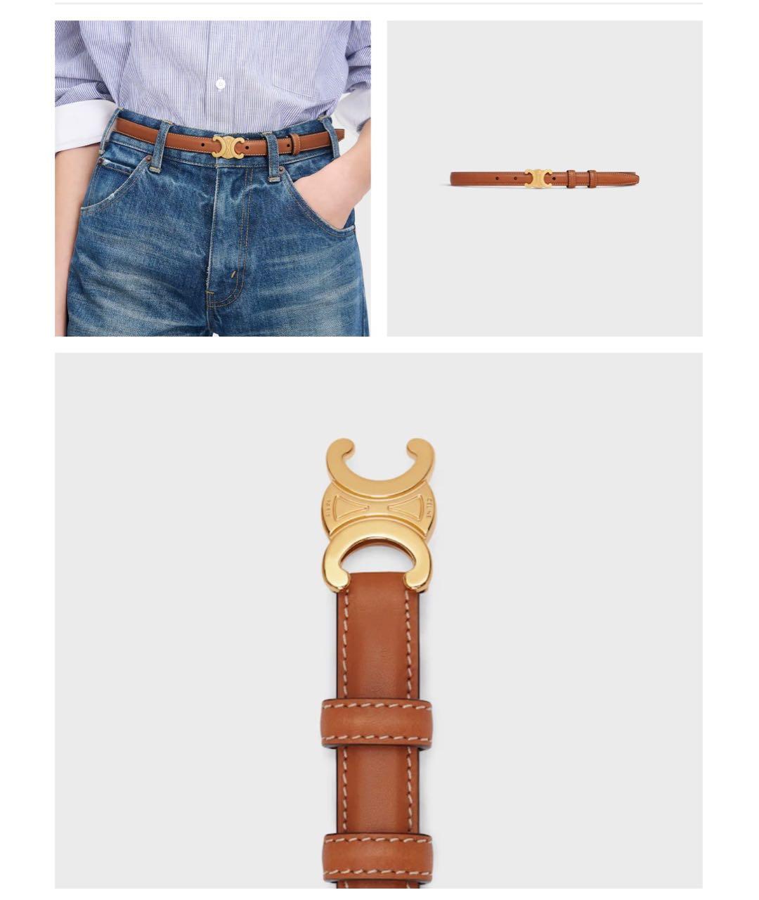 CELINE Черный кожаный ремень, фото 3