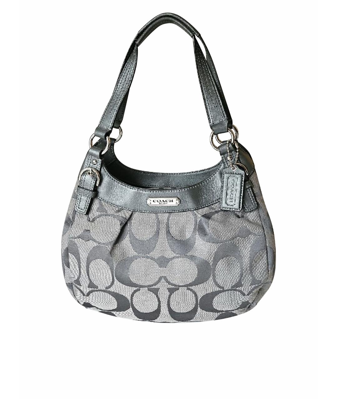 COACH Серая тканевая сумка с короткими ручками, фото 1