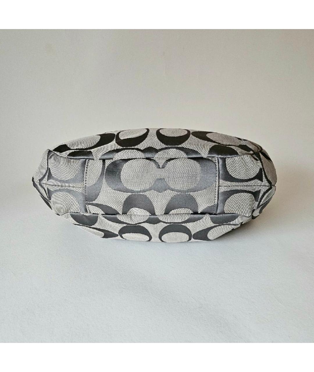 COACH Серая тканевая сумка с короткими ручками, фото 5