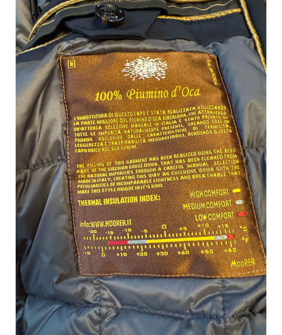 MOORER Темно-синее полиэстеровое пальто, фото 7
