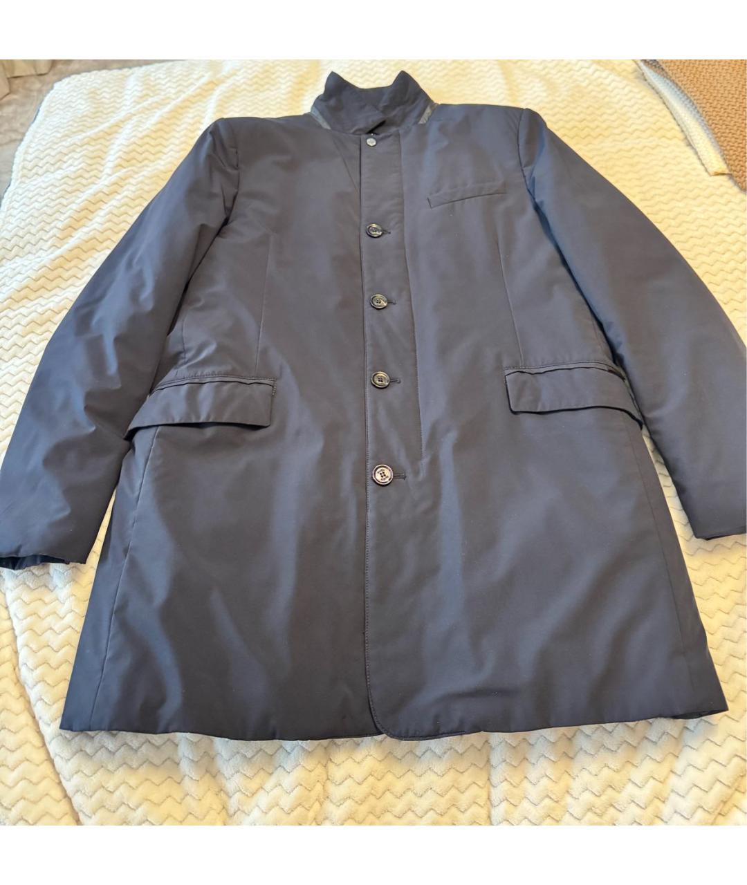 MOORER Темно-синее полиэстеровое пальто, фото 2