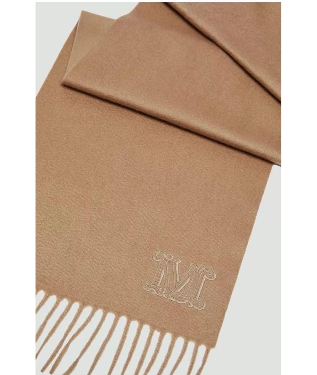 MAX MARA Коричневый кашемировый шарф, фото 2