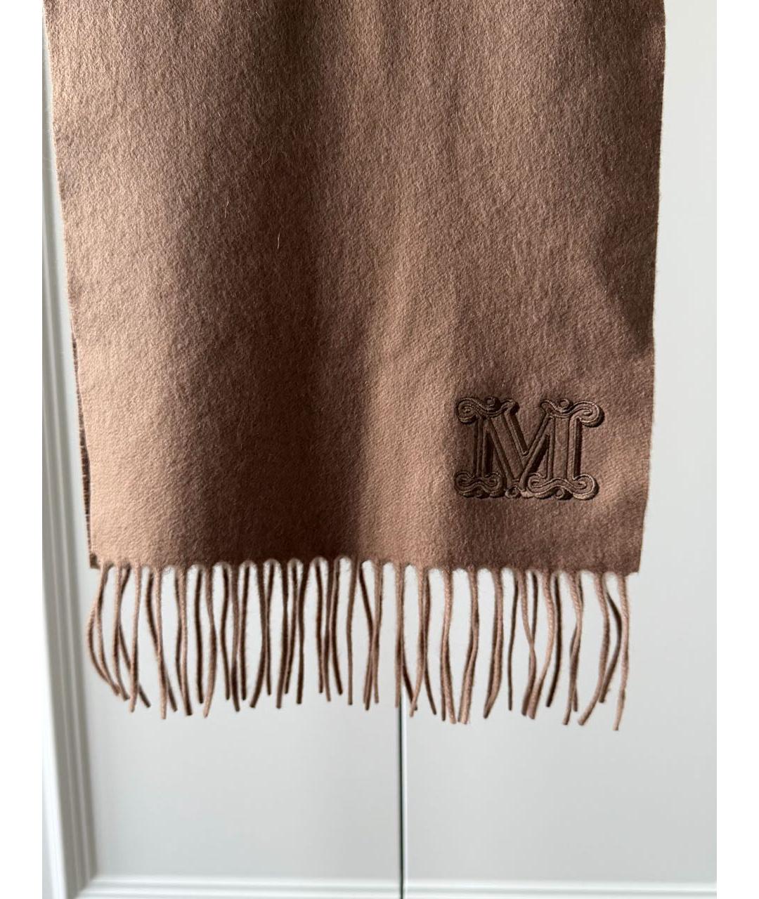 MAX MARA Коричневый кашемировый шарф, фото 8