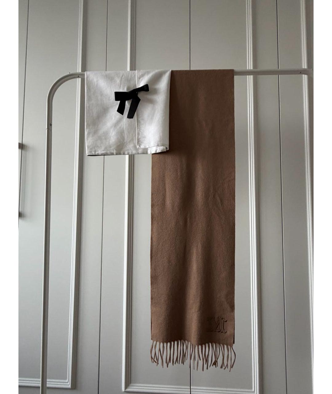 MAX MARA Коричневый кашемировый шарф, фото 6