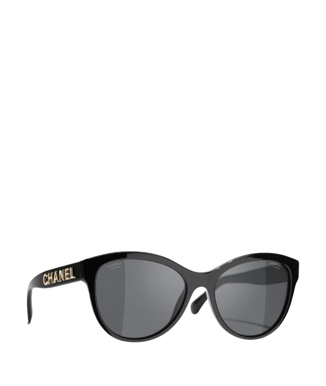 CHANEL Черные пластиковые солнцезащитные очки, фото 1