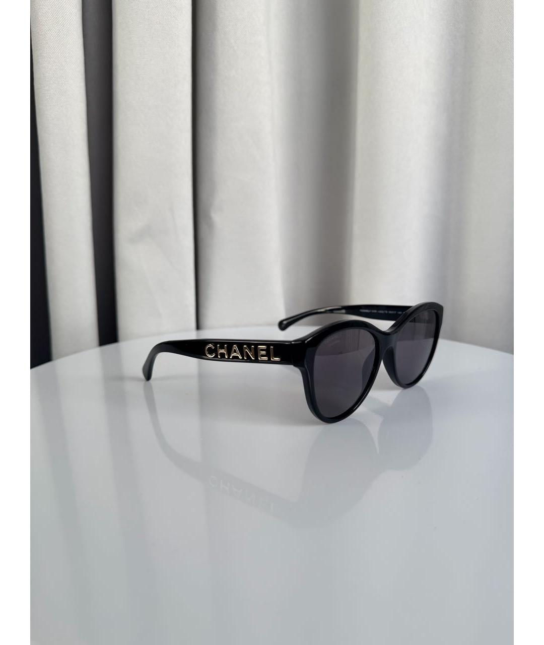 CHANEL Черные пластиковые солнцезащитные очки, фото 2