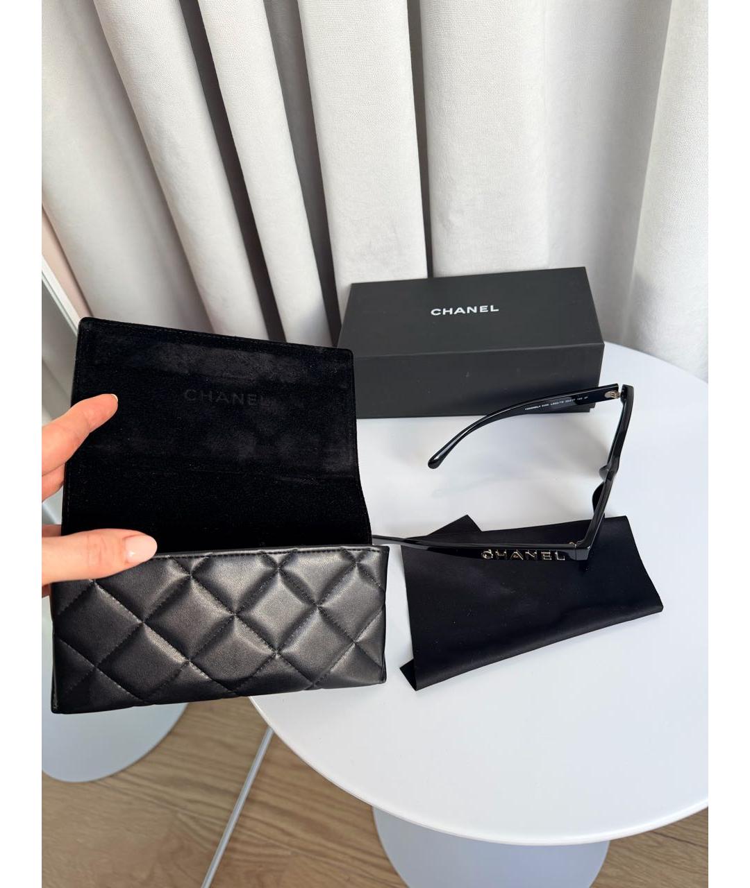 CHANEL Черные пластиковые солнцезащитные очки, фото 5