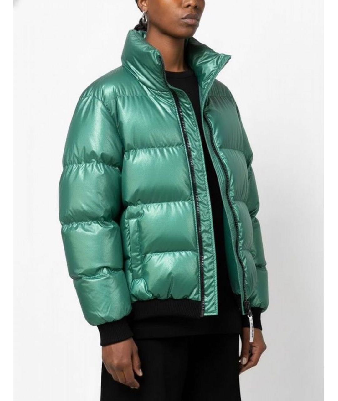 LOVE MOSCHINO Зеленый полиамидовый пуховик, фото 8