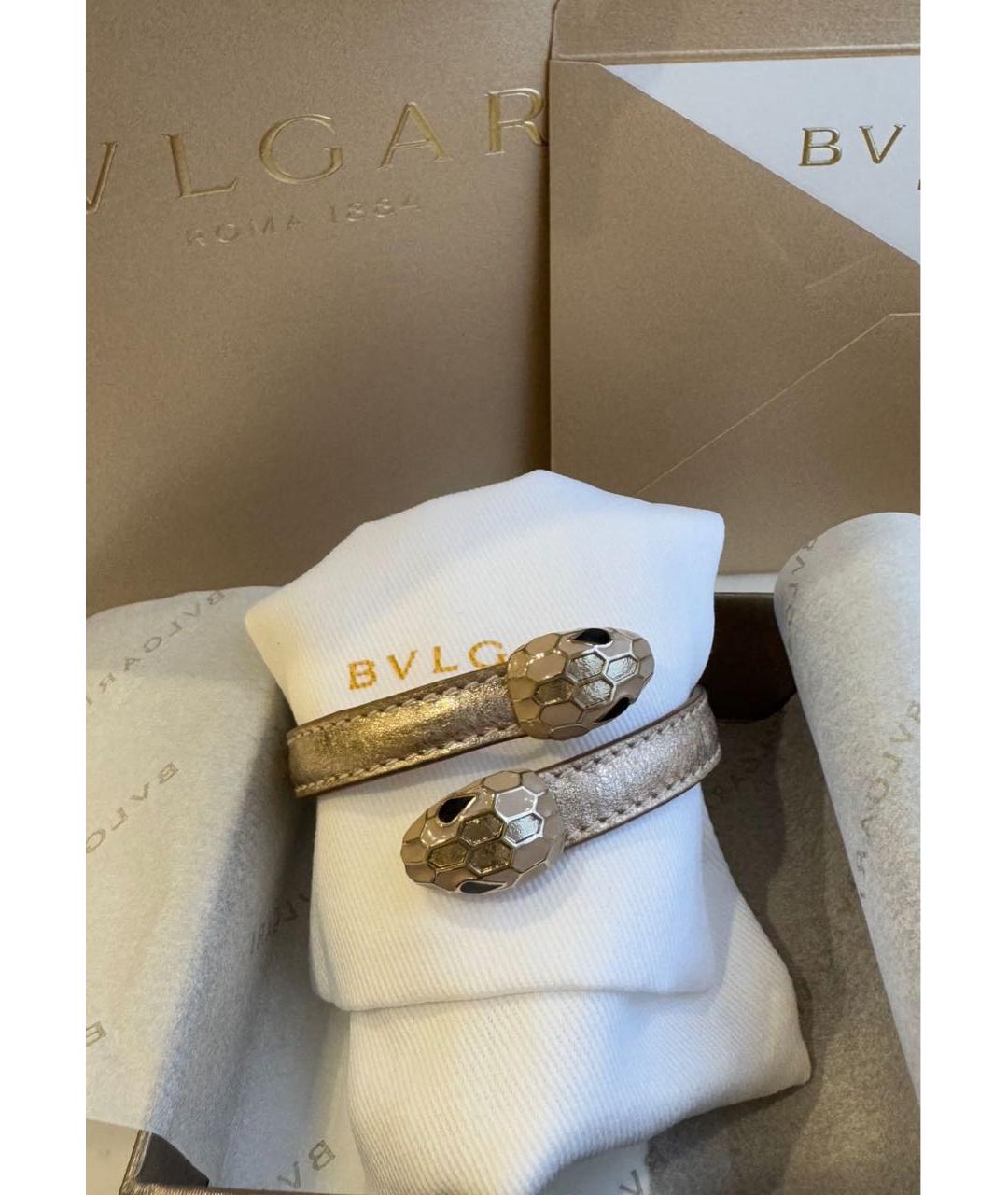BVLGARI Золотой кожаный браслет, фото 3