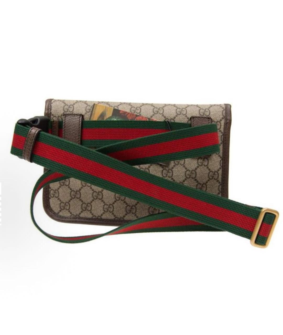 GUCCI Коричневая кожаная сумка на плечо, фото 3