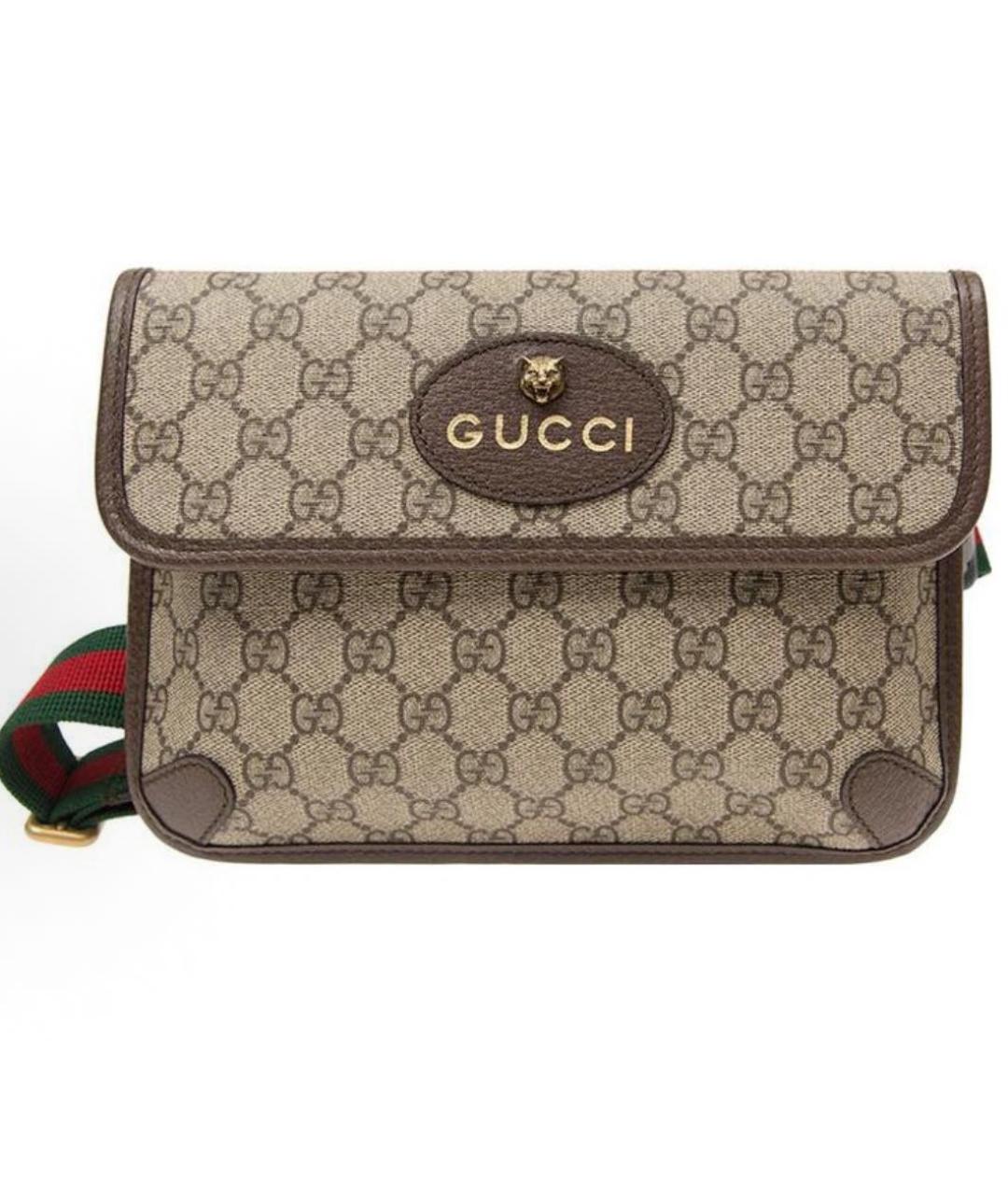 GUCCI Коричневая кожаная сумка на плечо, фото 4
