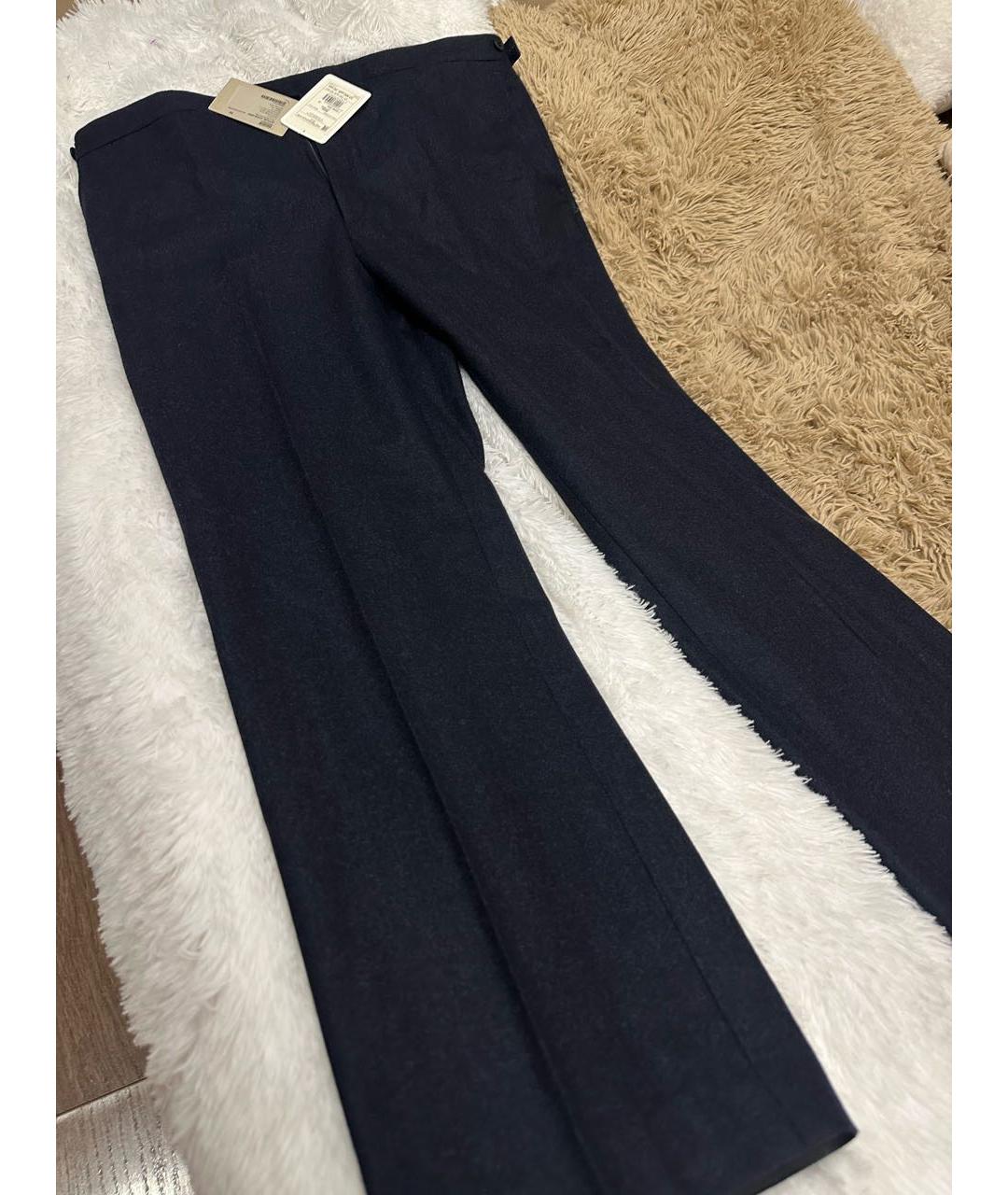 BRIONI Темно-синие шерстяные классические брюки, фото 2