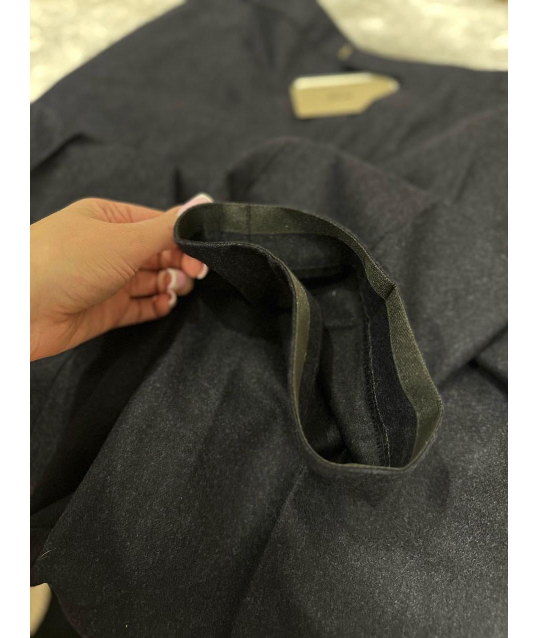 BRIONI Темно-синие шерстяные классические брюки, фото 6