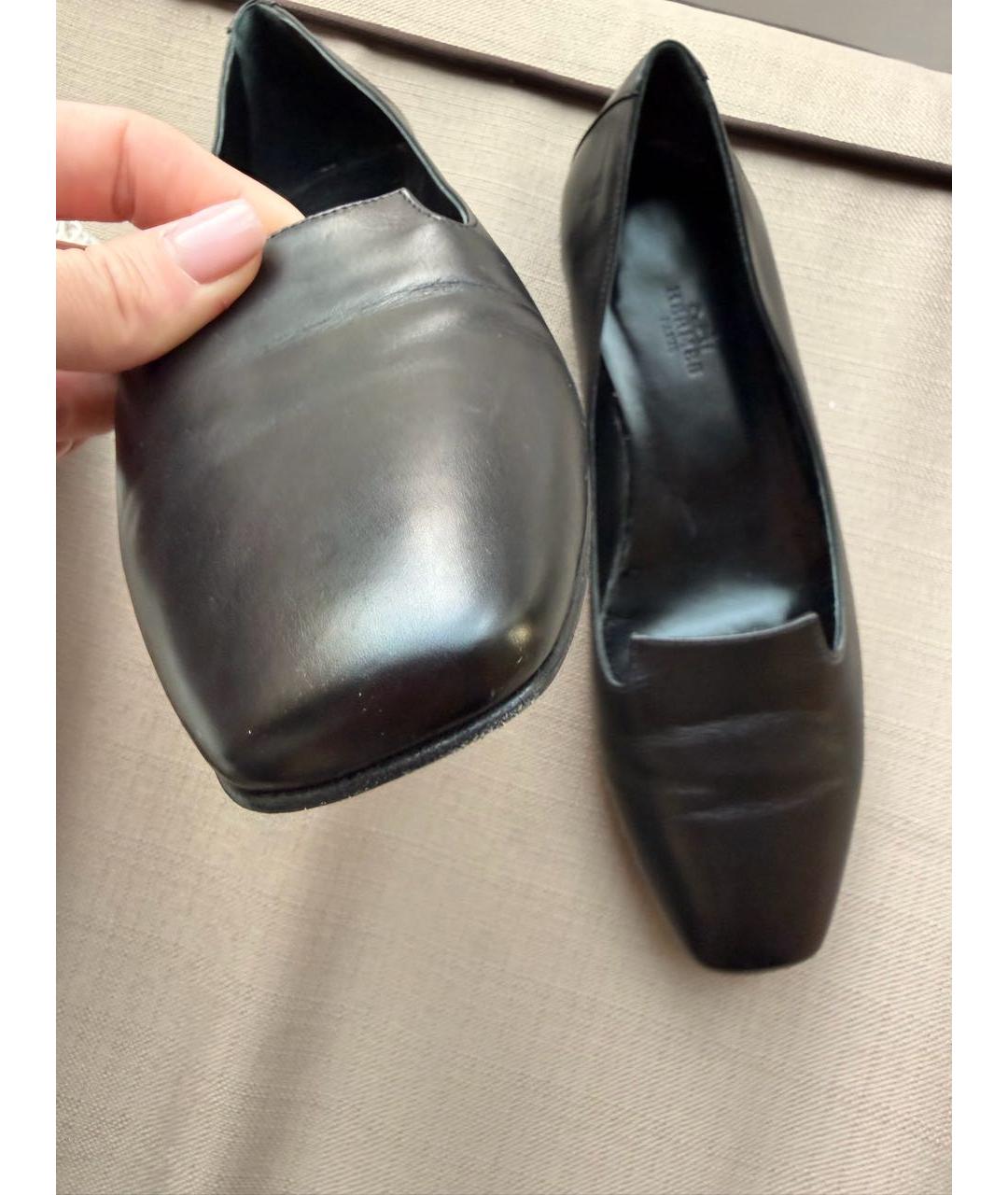 HERMES Черные кожаные лоферы, фото 4