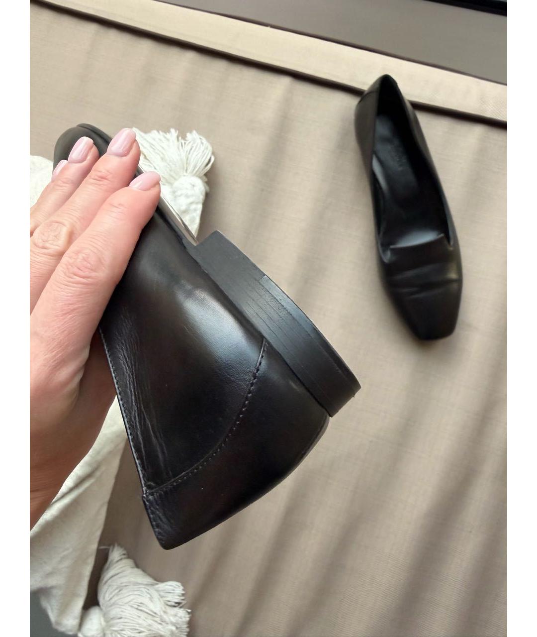 HERMES Черные кожаные лоферы, фото 5
