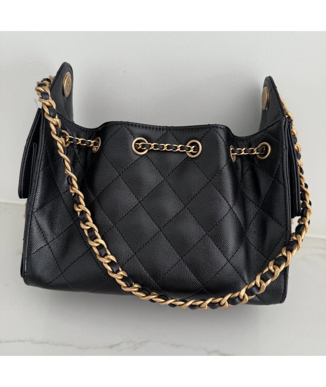 CHANEL Черная кожаная сумка через плечо, фото 3