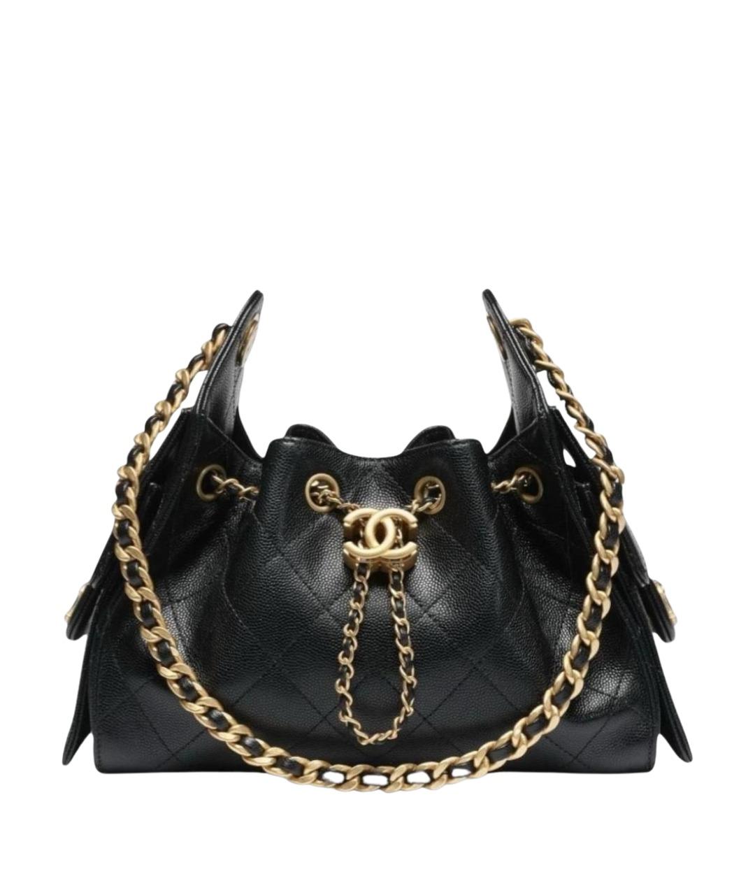 CHANEL Черная кожаная сумка через плечо, фото 1