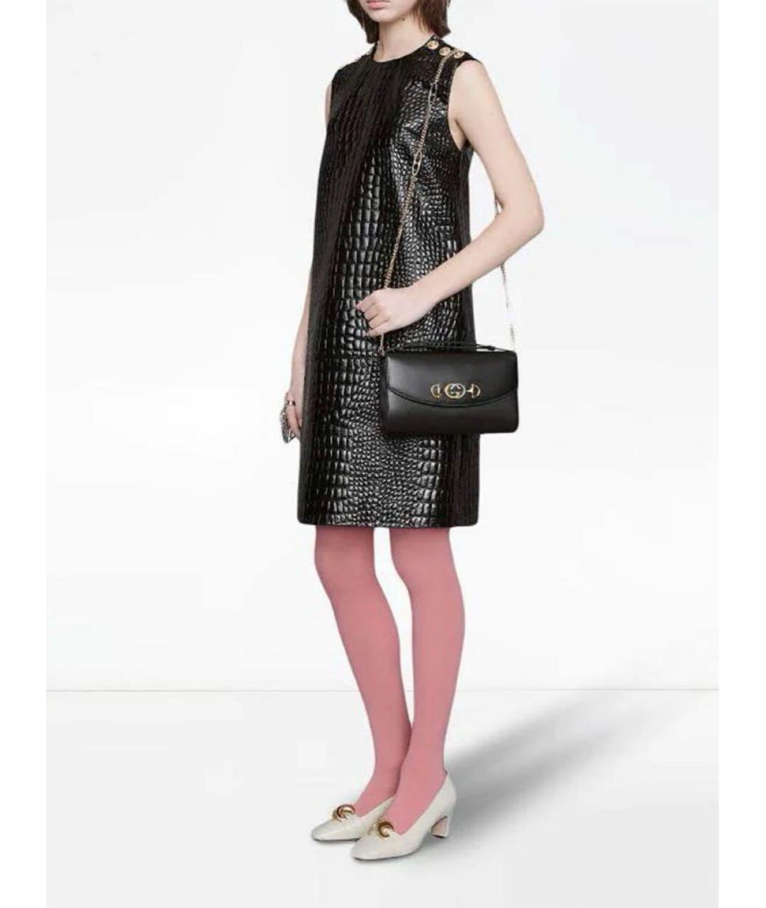 GUCCI Черная кожаная сумка через плечо, фото 4