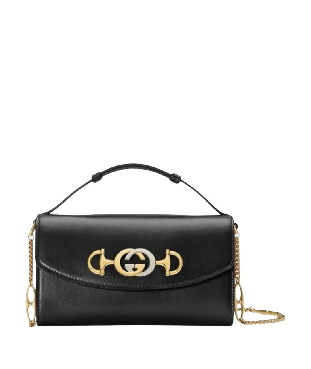 GUCCI Черная кожаная сумка через плечо, фото 1