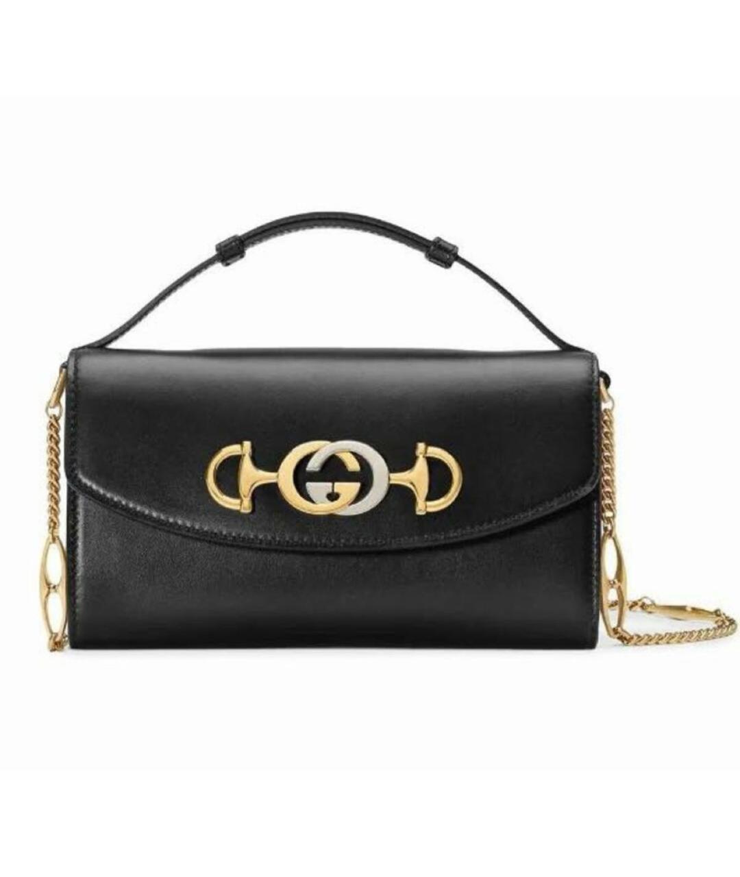 GUCCI Черная кожаная сумка через плечо, фото 9