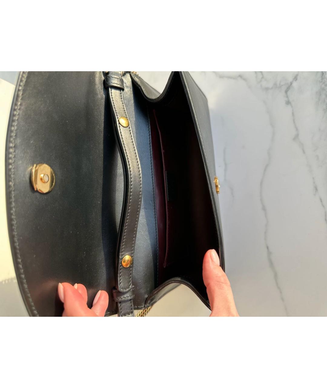 GUCCI Черная кожаная сумка через плечо, фото 7