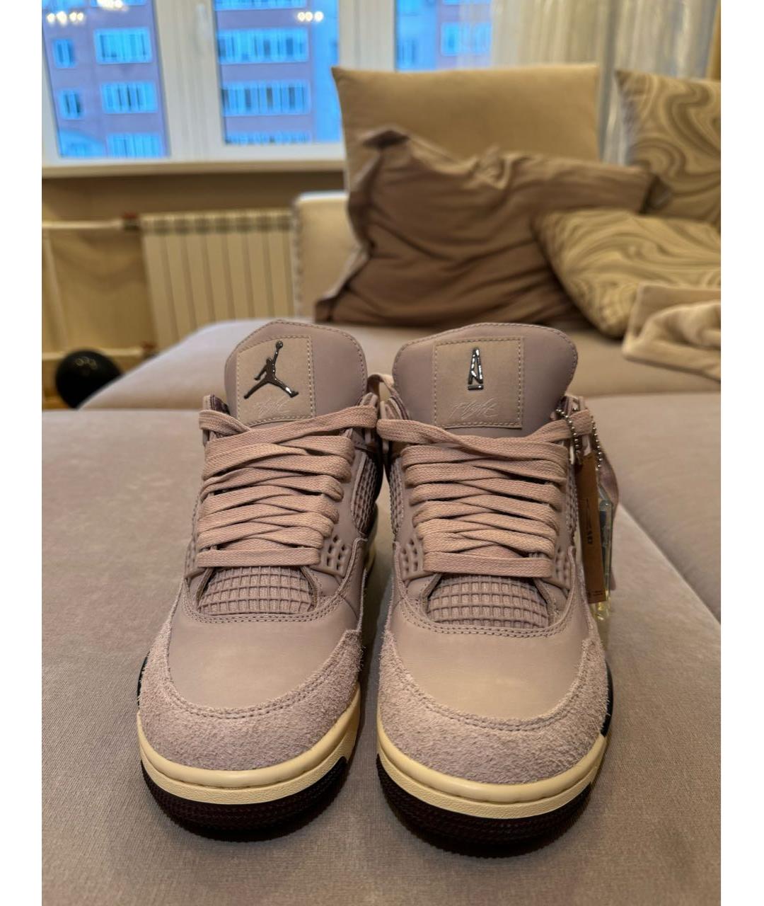 JORDAN Бежевые кожаные кроссовки, фото 2